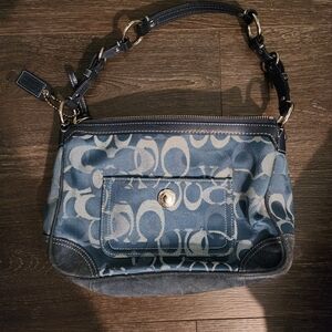 Coach Blue and Gray Shoulder Bag